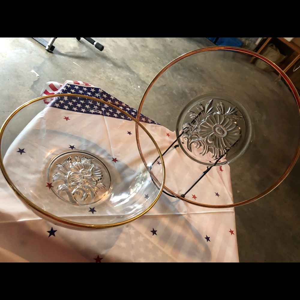 2-pc Vintage Gold Trim “Camilla” MCM Glassware Set